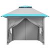 10' x 10' Outdoor Pop-up Canopy With 4 Sidewalls Blue&White