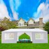 10'x30' Outdoor Party Tent with 8 Removable Sidewalls; Waterproof Canopy Patio Wedding Gazebo; White