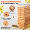 VEVOR Beehive Box Kit Bee Honey Hive 40 Frames 2 Deep 2 Medium Natural Fir Wood