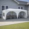 10'x20' EZ Pop Up Canopy Outdoor Portable Party Folding Tent with 6 Removable Sidewalls + Carry Bag + 6pcs Weight Bag Beige White