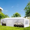 10'x30' Outdoor Party Tent with 8 Removable Sidewalls; Waterproof Canopy Patio Wedding Gazebo; White