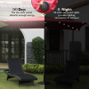 Waterproof Rectangular Patio Umbrella and Solar Lights 6.5 ft. x 10 ft. , 26 LED lights, Push Button Tilt, Crank in RED