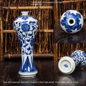 Jingdezhen Ceramic Small Vase Hydroponic Antique Shelf Ornament Hand-painted Blue And White Porcelain Bottle Souvenirs (Option: Style12)