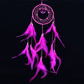 Feather Dreamcatcher Wind Chimes Pendant (Option: Rose Red-13 × 55CM)