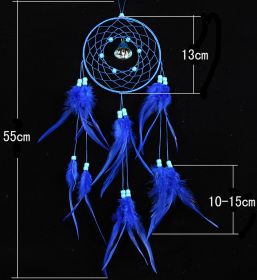 Feather Dreamcatcher Wind Chimes Pendant (Option: Blue-13 × 55CM)