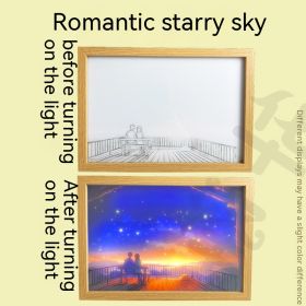 Ins Lighting Small Night Lamp Luminous Decorative Painting Bedroom Living Room Decoration (Option: Romantic starry sky-Large size)