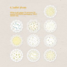 Lace Material Paper Elegant Melody Series Retro Hand Account Base Sticker Decoration 8 Models (Option: 6 Ballet Slipper)