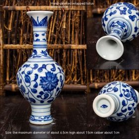 Jingdezhen Ceramic Small Vase Hydroponic Antique Shelf Ornament Hand-painted Blue And White Porcelain Bottle Souvenirs (Option: Style13)