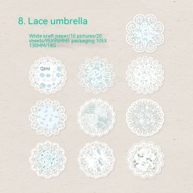 Lace Material Paper Elegant Melody Series Retro Hand Account Base Sticker Decoration 8 Models (Option: 8 Lace Umbrella)