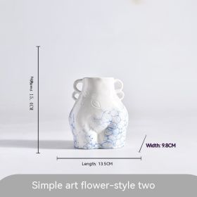 Ceramic Vase Decoration Art Body Small Blue And White Texture Homestay (Option: Vase 2)