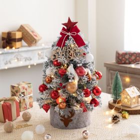 Home Fashion Flocking Christmas Decoration (Option: 60cm Snow Tree Red)