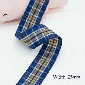 Solid Color Scottish Plaid Ribbon Hand-made DIY Clothing Ornament Bouquet Gift Packaging (Option: B011 Plaid Ribbon 38mm-B011-38mm25 Code Volume)