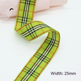 Solid Color Scottish Plaid Ribbon Hand-made DIY Clothing Ornament Bouquet Gift Packaging (Option: B003 Plaid Ribbon 9mm-B003-9mm25 Code Volume)