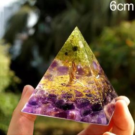 Natural Tiger Eye Orgonite Pyramid Heal Crystals Ball Energy Generator Reiki Chakra Multiplier Orgone Amethyst Meditation Stone (Color: 6cm4)