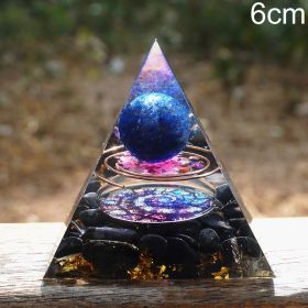 Natural Tiger Eye Orgonite Pyramid Heal Crystals Ball Energy Generator Reiki Chakra Multiplier Orgone Amethyst Meditation Stone (Color: 6cm3)