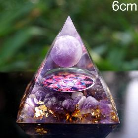 Natural Tiger Eye Orgonite Pyramid Heal Crystals Ball Energy Generator Reiki Chakra Multiplier Orgone Amethyst Meditation Stone (Color: 6cm1)