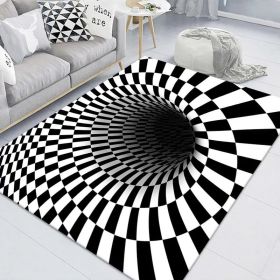 3D Clown Trap Visual Carpet Living Room Bedroom Floor Mat Halloween Carpet Sewer Manhole Cover Clown Horror Vortex Home Carpet (Color: B)