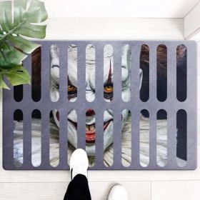 3D Clown Trap Visual Carpet Living Room Bedroom Floor Mat Halloween Carpet Sewer Manhole Cover Clown Horror Vortex Home Carpet (Color: k)