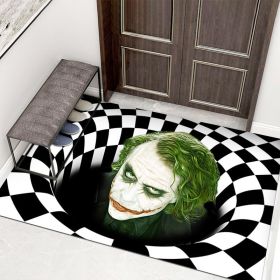 3D Clown Trap Visual Carpet Living Room Bedroom Floor Mat Halloween Carpet Sewer Manhole Cover Clown Horror Vortex Home Carpet (Color: L)