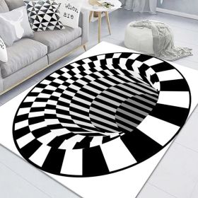 3D Clown Trap Visual Carpet Living Room Bedroom Floor Mat Halloween Carpet Sewer Manhole Cover Clown Horror Vortex Home Carpet (Color: c)