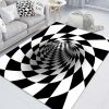 3D Clown Trap Visual Carpet Living Room Bedroom Floor Mat Halloween Carpet Sewer Manhole Cover Clown Horror Vortex Home Carpet