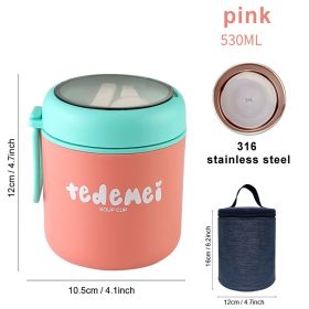 530/710ml Stainless Steel Lunch Box Food Cup With Spoon Thermo Lunchbox Thermal Jar Insulated Soup Container Breakfast Tableware (Color: upgrade B)