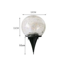 Solar Garden Light Cracked Glass Ball Lamps Outdoor Solar Courtyard Lights Waterproof Solar Lamp Balcony Yard Villa Street Decor (Emitting Color: Medium)