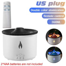 Volcanic Flame Aroma Diffuser Air Humidifier Essential Oil Diffusers Smoke Ring Volcano Eruption Fragrance Machine Indoor Gifts (Color: US plug)