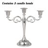 3/5-Arm Metal Plated Candle Holders Retro Candelabra European Style Simple Romantic Candlestick Pillar Wedding Party Centerpiece