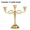 3/5-Arm Metal Plated Candle Holders Retro Candelabra European Style Simple Romantic Candlestick Pillar Wedding Party Centerpiece