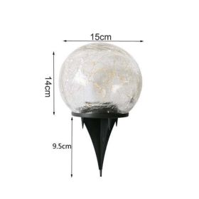 Solar Garden Light Cracked Glass Ball Lamps Outdoor Solar Courtyard Lights Waterproof Solar Lamp Balcony Yard Villa Street Decor (Emitting Color: Large)