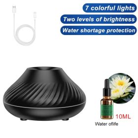 Air Humidifier Diffusers Essential Oil Diffuser USB Portable Humidifier Volcanic Flame Aroma Diffuser Essential Oil Lamp Bedroom (Color: black - fragrant)