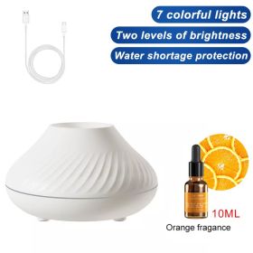 Air Humidifier Diffusers Essential Oil Diffuser USB Portable Humidifier Volcanic Flame Aroma Diffuser Essential Oil Lamp Bedroom (Color: white - cologne)