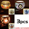 Mosaic Glass Candlestick Color Snowflake Mosaic Candle Holder Romantic Candlelight Table Centerpieces Party Dinner Wedding Decor