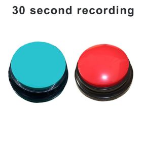 2Pcs Recordable Talking Button Pet Child Interactive Toy Voice Recording Sound Buttons Answer Buttons Pet Training Tool Dog Toys (Color: red - lake blue)