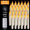 6/12/30pcs Floating LED Candles Remote Control Flameless Taper Candle Halloween Decor Party Birthday Wedding Christmas Supplies