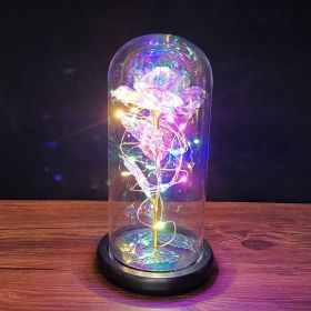 2023 LED Enchanted Galaxy Rose Eternal Rose Forever Rose In Glass Valentines Day Gift for Girlfriend Christmas Wedding Birthday (Color: Colorful Light)