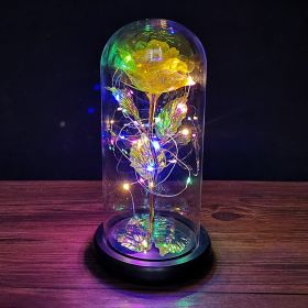 2023 LED Enchanted Galaxy Rose Eternal Rose Forever Rose In Glass Valentines Day Gift for Girlfriend Christmas Wedding Birthday (Color: Colorful Light5)