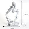 Nordic Art Abstract Thinker Statue Home Crafts Resin Statues Abstract Figure Sculpture Thinker Table Office Home Desktop Decor