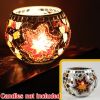 Mosaic Glass Candlestick Color Snowflake Mosaic Candle Holder Romantic Candlelight Table Centerpieces Party Dinner Wedding Decor