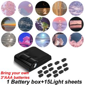 Landscape Projection Light INS Background Projector Night Light Planet Sea Cloud Lamp Christmas Gift Atmosphere Party Photo Prop (Color: black-15xScenes)