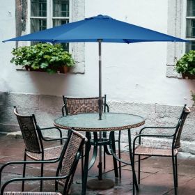 10 Feet Outdoor Patio Umbrella with Tilt Adjustment and Crank (Color: Blue)