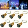 1pc 10/20 LED Solar Wine Bottle Cork Shaped String Lights; Garland Wire Fairy String Light; 3.3/6.6ft; Outdoor Party Decoration