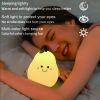 LED Pear Fruit Night Light Cute Rechargeable Dimming Touch Silicone 7 Color Table Lamp Bedroom Bedside Decor Gift Kid Boby Light