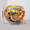 Mosaic Glass Candlestick Color Snowflake Mosaic Candle Holder Romantic Candlelight Table Centerpieces Party Dinner Wedding Decor