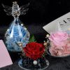 1 Set Little Angel Preserved Roses In Glass Forever Eternal Rose Flower Christmas Birthday Valentine Day Wedding Gift Women Girl