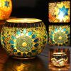 Mosaic Glass Candlestick Color Snowflake Mosaic Candle Holder Romantic Candlelight Table Centerpieces Party Dinner Wedding Decor