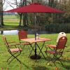 9 Feet Patio LED Solar Umbrella with Crank