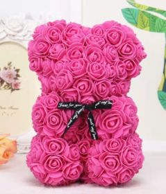 Rose Bear Eternal Rose Bear Birthday Gift Foam Rose Bear (Option: Rose Red-25cm Gift Box)