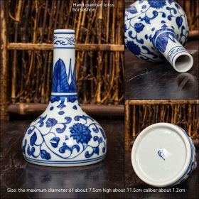 Jingdezhen Ceramic Small Vase Hydroponic Antique Shelf Ornament Hand-painted Blue And White Porcelain Bottle Souvenirs (Option: Style8)